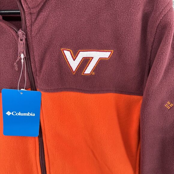 Columbia Flanker III Fleece Virginia Tech Hokies Logo Jacket Men's Sz Medium NWT - Picture 3 of 4